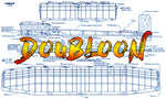 full size printed plan vintage 1975  1/2a free flight doubloon  straightforward design