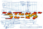 full size printed plan 1970 control line stunt wingspan 58"  engine .35 to super tigre .40 "stuka" ju-87