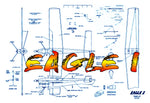 full size printed plan 1974 1/2 a control line speed eagle i wingspan 18 3/4"  engine 1/2a