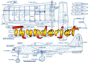 full size plans vintage 1979 control line stunter or sport flyer "thunderjet"  admirable stunter