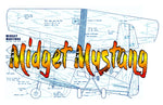 full size printed plan 1/2a goodyear profile racer midget mustang