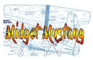 full size printed plan 1/2a goodyear profile racer midget mustang