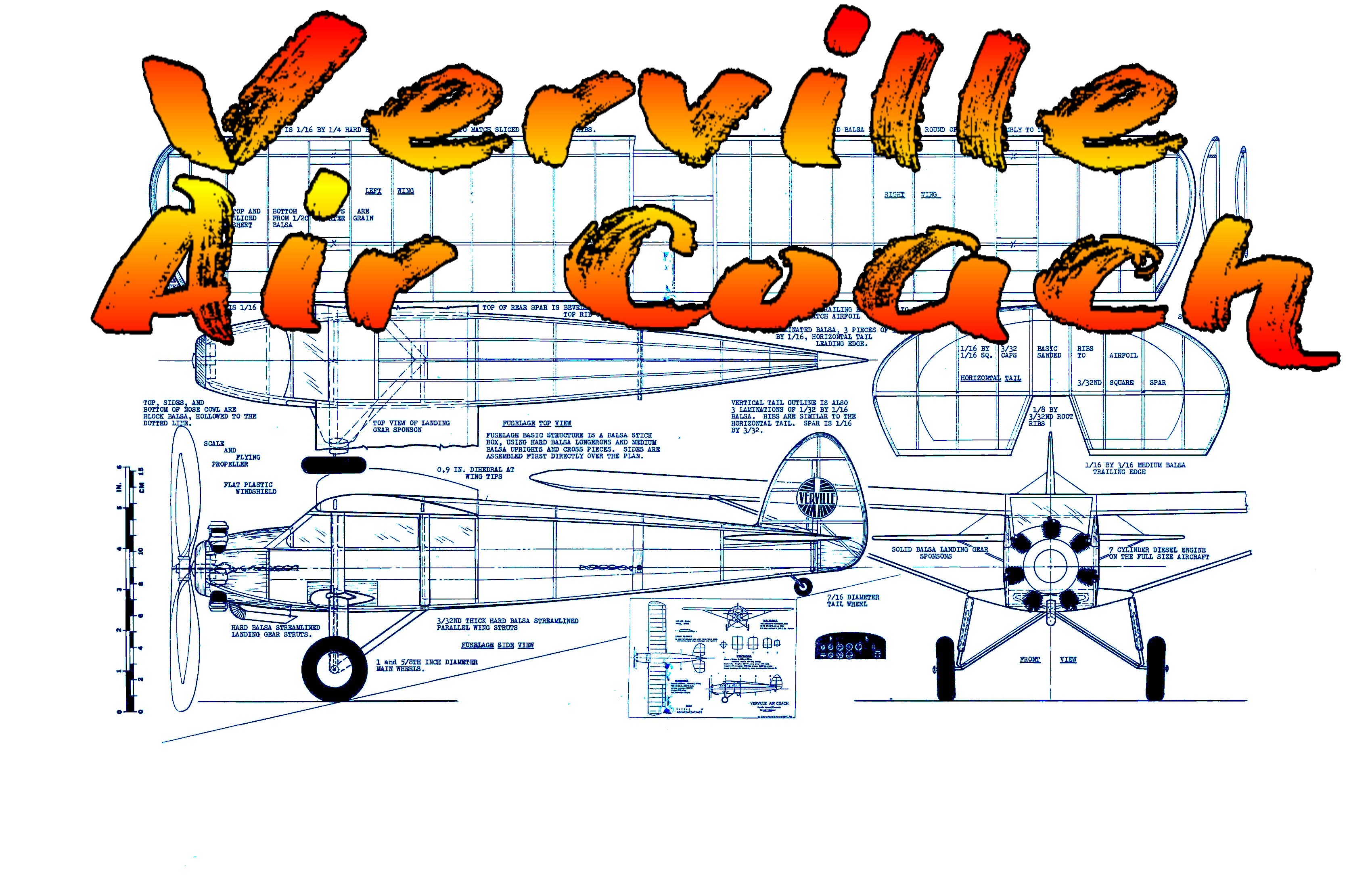 full size printed plans peanut scale "verville air coach"  you'll enjoy the air coach!