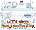 full size printed plans lst-1 class tank landing ship scale 1:96 suitable for radio control