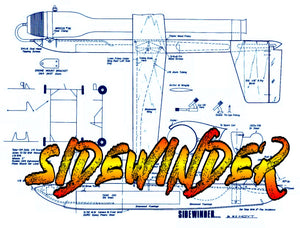 full size printed plan control line jet speed sidewinder mk ix high performance contest plane