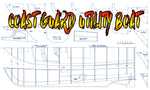 coast guard utility boat scale 1:9, 52 1/2", 20 to 25 cc full size printed plans and article for radio control