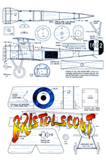 full size printed peanut scale plans bristol scout  also known as the "bullet