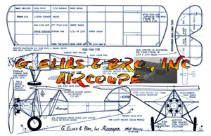 full size printed plans vintage 1984 peanut scale "g. elias & bro., inc aircoupe" one-minute duration