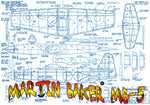 full size printed plan  martin baker mb-5 scale 1:20  wingspan 21"  power rubber