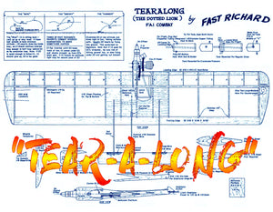 full size printed plan & building notes  f.a.i. combat  “tear - a - long” wingspan 35”  engine .15