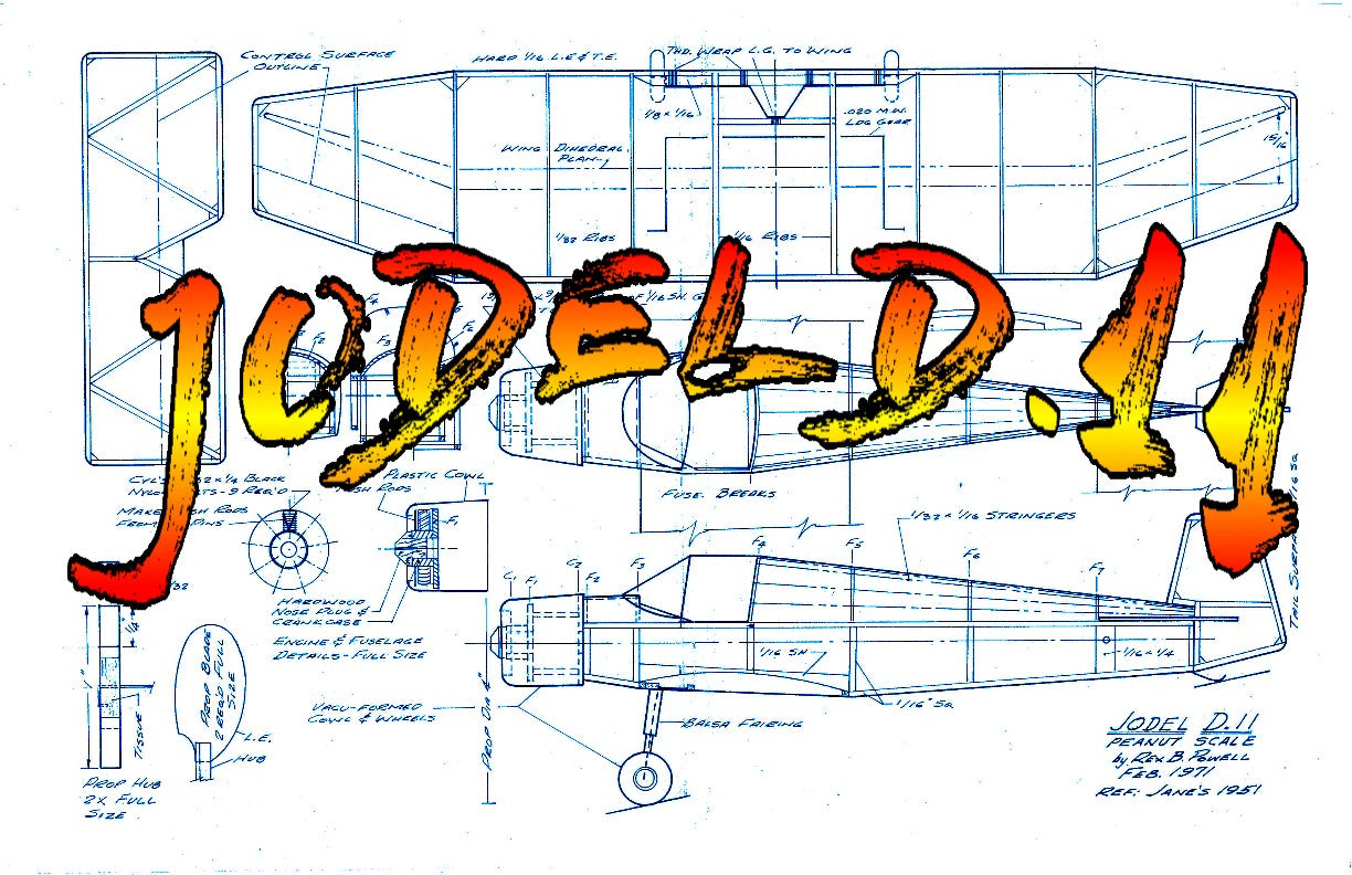 full size printed plans peanut scale jodel d.11 t's a little unusual