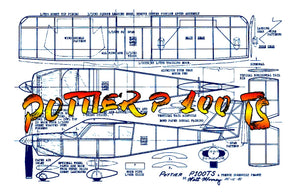 full size printed plans peanut scale "pottier p 100 ts"  fine performing peanut model