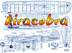 full size printed plan vintage 1959 control line stunt acrobatic airacobra it is smooth and stable,