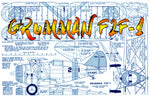 full size printed plans control line scale 1:12 (1”=1’) wingspan 28 1/2” grumman f2f-1