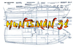full size printed plans scale 1 1/2”= 1’   fairey marine huntsman 31 l 42" suitable for radio control