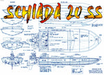 full size printed plan outboard ski boat 1/8 standoff scale 30" schiada 20 s.s. for radio control