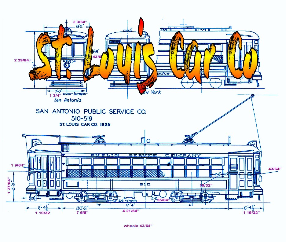 full size drawings o gauge st. louis car co trolley built by the american car co