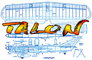 full size printed plan 1966 control line stunter "talon"  a ship to turn the tight radii