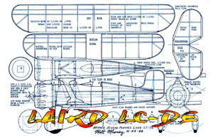 full size printed plans peanut scale "laird lc-de"  radial engined version of the laird lc-de