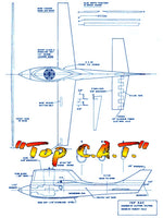 full size printed plan  control line class c speed "top c.a.t.” sixties winningest