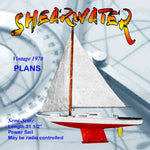 full size printed plan  simple-to-build. sloop shearwater sailboat suitable for radio control