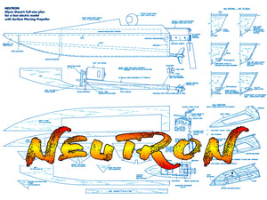 full size printed plan 20" fast electric for surface piercing propeller suitable for radio control