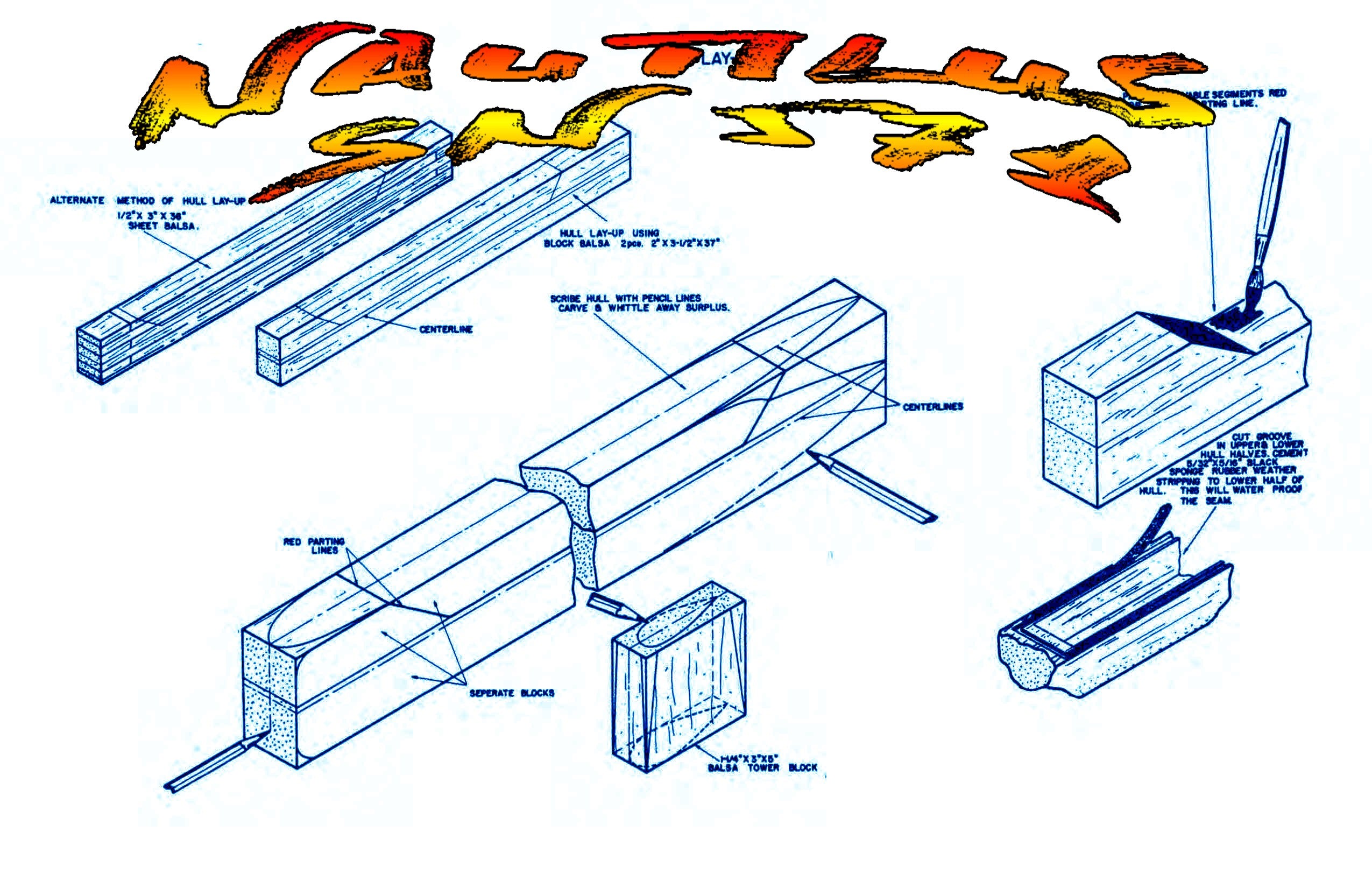 full size printed plan semi-scale 1:100 nautilus snn 571  38" auto submerge & surface