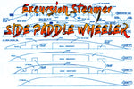 full size printed plan for a excursion steamer side paddle  power steam or electric suitable for radio control