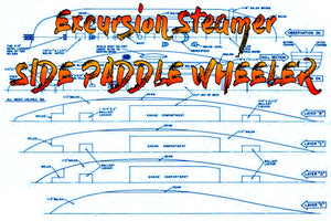 full size printed plan for a excursion steamer side paddle  power steam or electric suitable for radio control