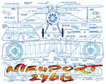 full size printed plans control line  scale 1” = 1’ nieuport 24bis wingspan 27”  engines .14 - .29