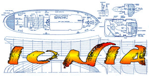 full size printed plans scale 1:32 3/8"=1ft tug ionia l 36 3/4" suitable for radio control