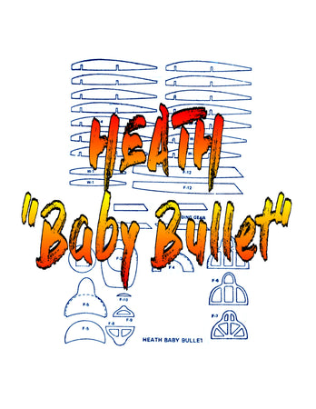 full size printed plans  peanut scale heath "baby bullet" wingspan 13”  power rubber