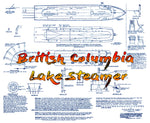 full size printed plan scale 1:72 british columbia lake steamer suitable for display or radio control
