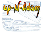 full size printed plan day cruiser "up-n-adam" outboard motor suitable for radio control