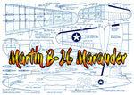 full size printed plan scale 1:16 control line martin b-26 marauder you may wish to convert to radio control