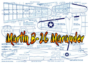 full size printed plan scale 1:16 control line martin b-26 marauder you may wish to convert to radio control