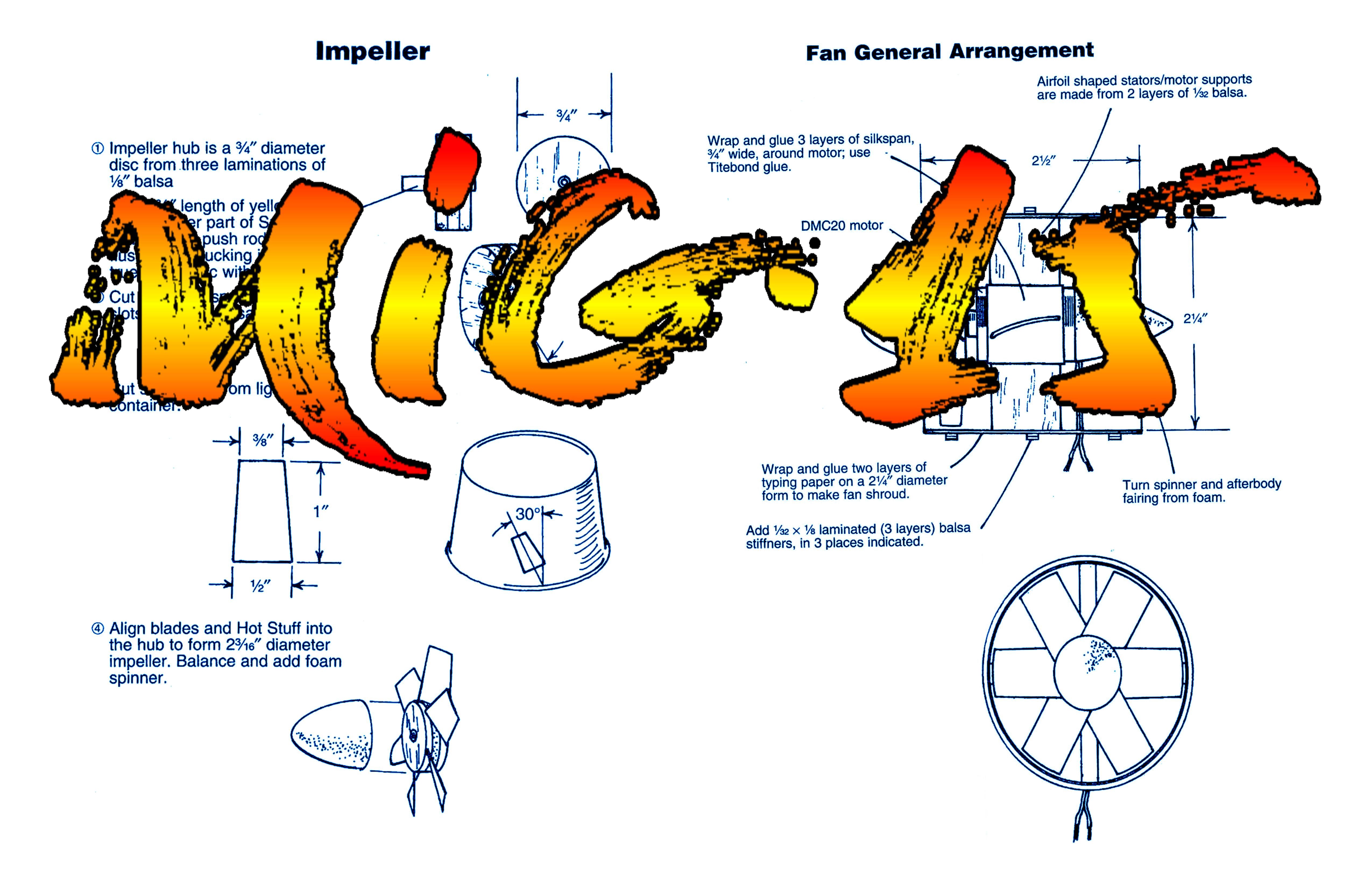 full size printed plan to build 1:16 semi scale mig 15 electric ducted fan freeflight
