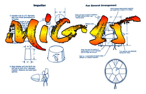 full size printed plan to build 1:16 semi scale mig 15 electric ducted fan freeflight