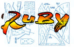 full size printed plans vintage 1958 control line stunt  .29 to .35 ruby exceptionally good flyer