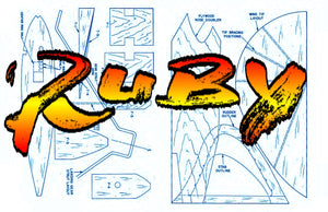 full size printed plans vintage 1958 control line stunt  .29 to .35 ruby exceptionally good flyer
