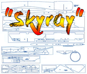 full size printed plan scale 3/4" = 1ft reproduced berkeley skyray  .049 or electric ducted fan