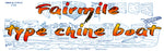 full size printed plans to build a scale 1/2 = 1ft  (1/24) lo.a. 55"  fairmile  type chine boat