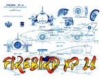 full size printed plan scale 1:20 firebird xp 21 jetex 50 motor  or  convert to electric