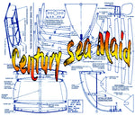 full size printed plans  century sea maid scale 1/4  length 54"  beam 18 ¾ suitable for radio control