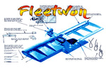full size printed plan vintage 1960 control line combat "fleetwon" simple, easily built, low in cost,