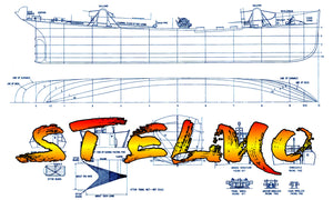 full size printed plan scale 1/4" = 1ft medium sized trawler "st elmo" suitable for radio control