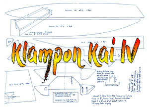 full size plans-.35 outboard raceing boat l28" klampon kai iv for radio control