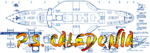 full size printed plan scale 1:48 p.s. caledonia static model or convert radio control & power