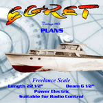 full size printed plans & article model of an italian prototype cabin cruiser egret
