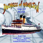 full size printed plans scale 1:60  l 54.4" clyde steamer duchess of hamilton suitable for radio control
